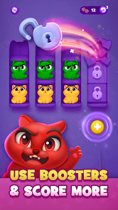 Sort It 3D скриншот игрового процесса с цветными пробирками